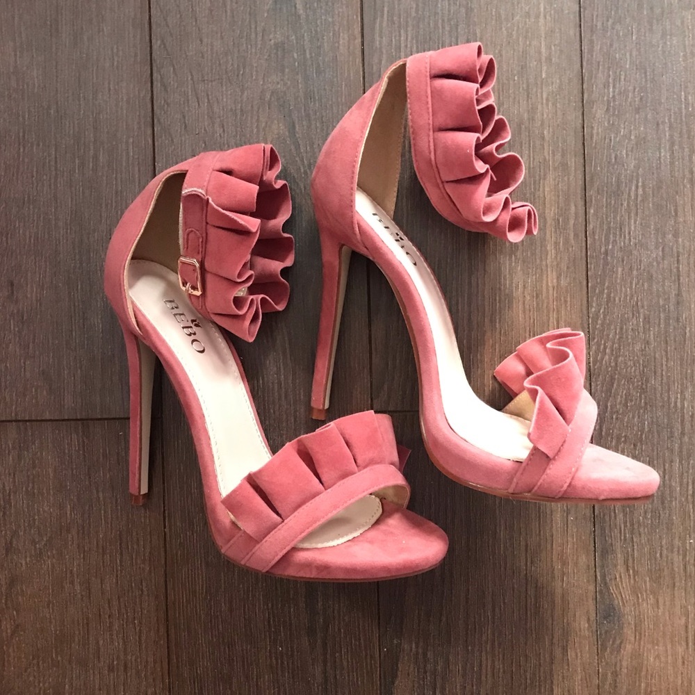 Bebo Frilly Velvet Stilettos Never Worn
